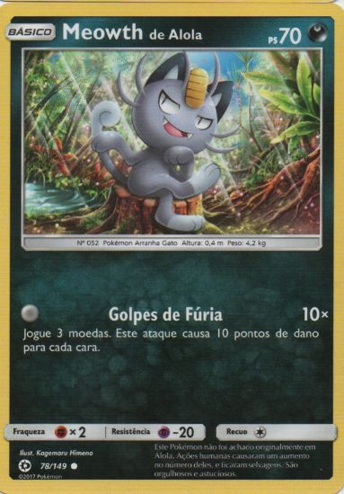 Imagem de Meowth de Alola - Pokémon TCG