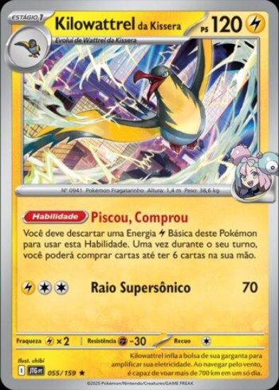 Imagem de Kilowattrel da Kissera Holográfica - Pokémon TCG
