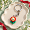 Imagem de Chaveiro Flor Vermelha Estilo Mario Bros – Acessório Geek Kawaii Gamer para Chaves, Bolsas e Mochilas