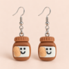 Imagem de Brinco Kawaii Pote de Creme de Chocolate com Biscoito – Bijuteria Feminina Fofa Estilo Japonês