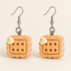 Imagem de Brinco Kawaii Biscoitinho com Coração e Recheio Rosa – Bijuteria Feminina Fofa Estilo Cookie