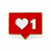 Imagem de Pin Broche Curtida Like Coração Notificação +1 Vermelho – Acessório Geek para Jaqueta Jeans, Mochila e Bolsa